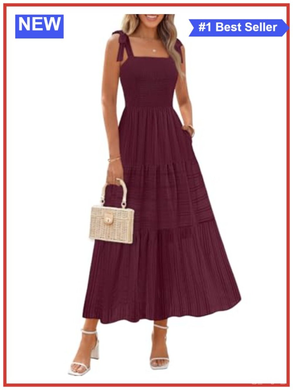 Summer Boho Sleeveless Maxi Sundress Cotton Square Neck Beach Dress